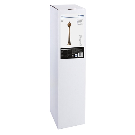 Светильник садово-парковый Feron PL3706 круглый, столб  60W 230V E27, черное золото - фото
