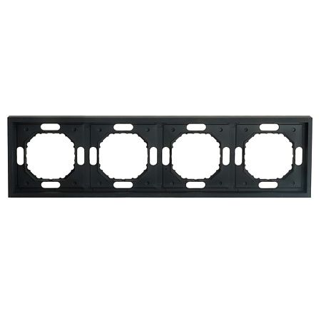 Рамка STEKKER, PFR00-5004-05 4-местная, серия Эмили, черный уголь, soft touch - фото