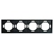 Рамка STEKKER, PFR00-5004-05 4-местная, серия Эмили, черный уголь, soft touch - фото