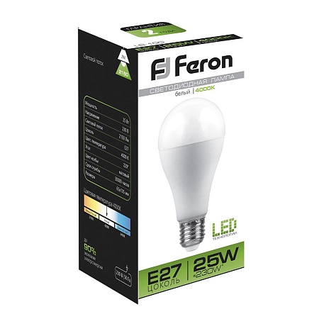 Лампа светодиодная Feron LB-100 Шар E27 25W 175-265V 4000K - фото