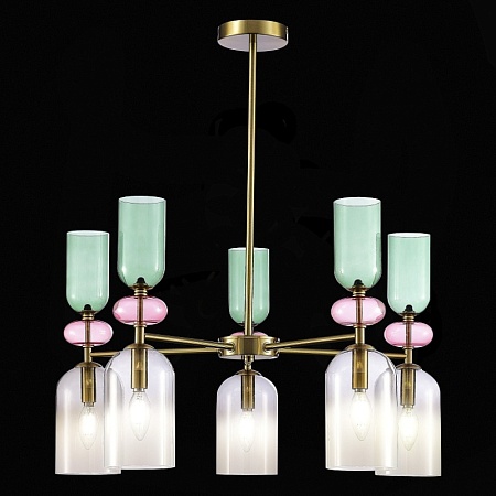 Люстра потолочная ST-Luce Золотистый/Дымчатый E14 5*40W SL2000.202.05 - фото