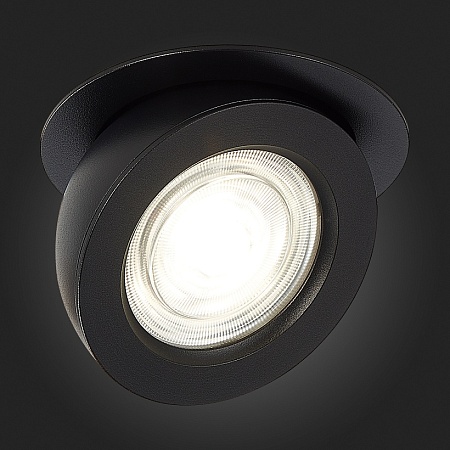 Св-к встр. Черный LED 1*10W 3000K 850Lm Ra>90 38° IP20 D109xH60 180-240V ST654.438.10 - фото