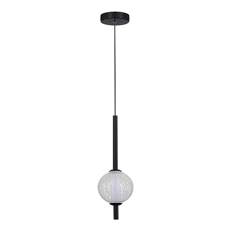 Светильник подвесной ST-Luce Черный/Прозрачное кракелированное стекло LED 1*8,5W 3000K SL6120.403.01 - фото