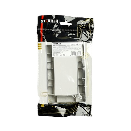 Рамка  2-местная (без перемычки),  пластик, STEKKER, PFR00-7012-06, серия Катрин, графит - фото