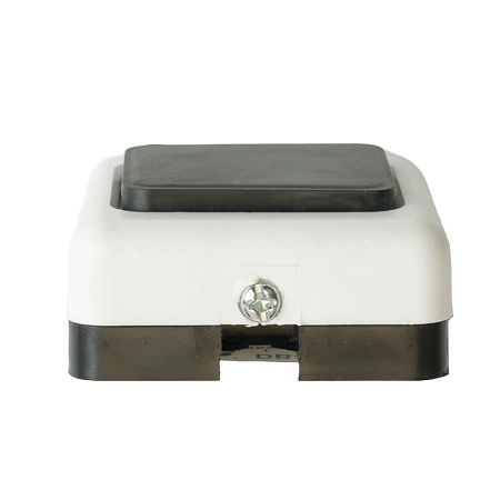 Выключатель-кнопка для проводного звонка FERON DB-104, черно-белый - фото