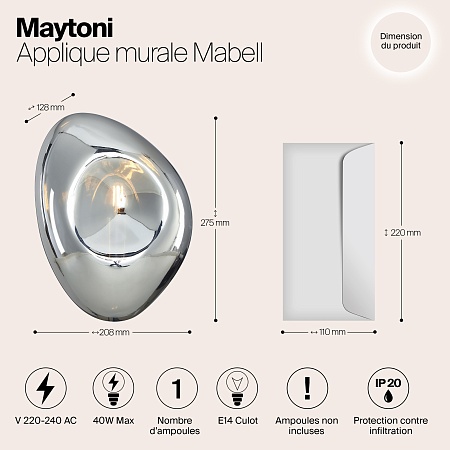 Настенный светильник (бра) Maytoni Mabell MOD306WL-01CH - фото