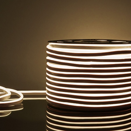 Светодиодный гибкий неон 220 В 9.6 Вт/м 120 Led/м 2835 IP67, односторонний дневной белый 4200 K, 50 м Гибкий неон 220V 9,6W 120Led 2835 IP67 односторонний дневной белый, 50 м Elektrostandard - фото