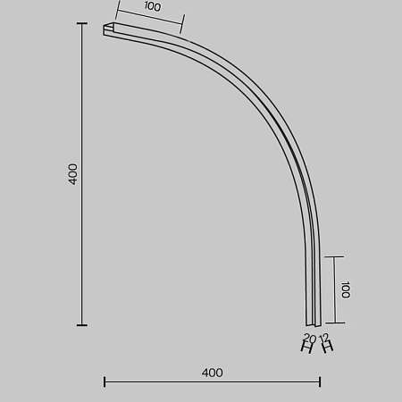 Коннектор радиусный внутренний R300 Basity, черный - фото