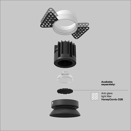 Встраиваемый светильник Technical DL058-7W3K-TRS-B - фото