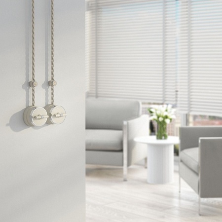 Выключатель на 4 положения двухклавишный Vintage слоновая кость матовый/хром W5822055 - фото