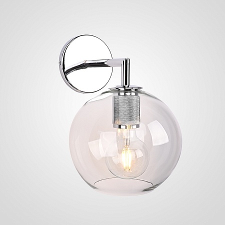 Бра Rh Utilitaire Globe Shade Single Sconce Silver Imperiumloft 123277-22 - фото