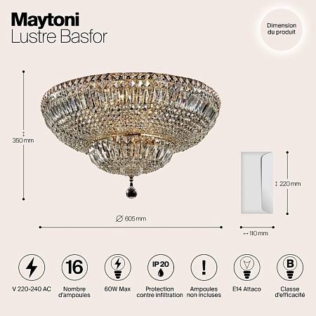 Люстра Maytoni Basfor DIA100-CL-16-G - фото