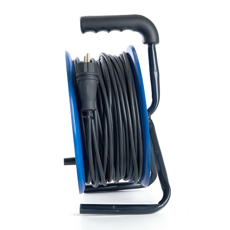 Удлинитель на металлической катушке с/з 4-местный Stekker, PRF02-31-20, 20м, 3*1,5, серия Professional, синий - фото