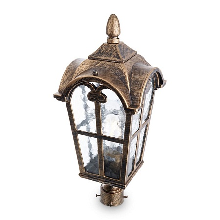 Светильник садово-парковый Feron PL104 четырехгранный на столб 60W 230V E27, черное золото - фото