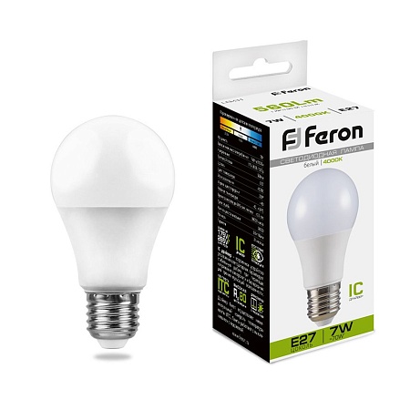 Лампа светодиодная Feron LB-91 Шар E27 7W 175-265V 4000K - фото