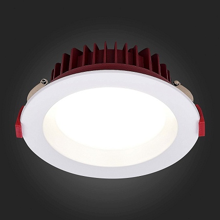 Св-к встр. Белый LED 1*12W 3000K 960Lm Ra80 100° IP44 D115xH47 100-240VV ST752.538.12 - фото