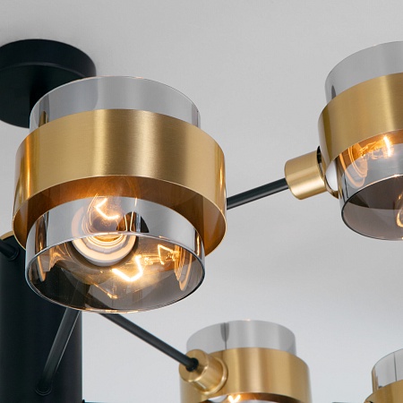 Потолочный светильник Eurosvet 70127/8 черный/дымчатый - фото