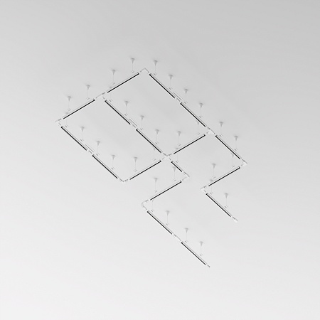 Трековая система Technical накладная трехфазная белая 300x300 TS-S-300-TR029-3-26W3K-M-W