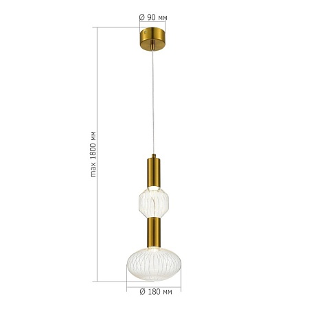 Светильник подвесной ST-Luce Латунь/Золотой, Прозрачный LED 2*3W 3000K SL6117.223.02 - фото
