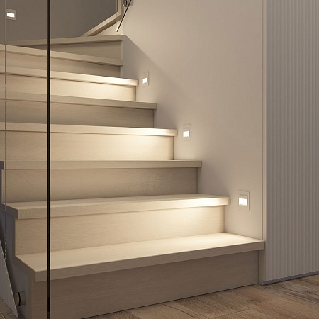 DK3050-WH Светильник встраиваемый в стену, IP 20, LED 3000, 1 Вт, белый, пластик - фото