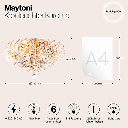 Люстра Maytoni DIA120-06-G - фото