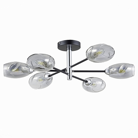 Светильник потолочный Черный, Хром/Дымчатый E14 6*40W SLE155512-06 - фото