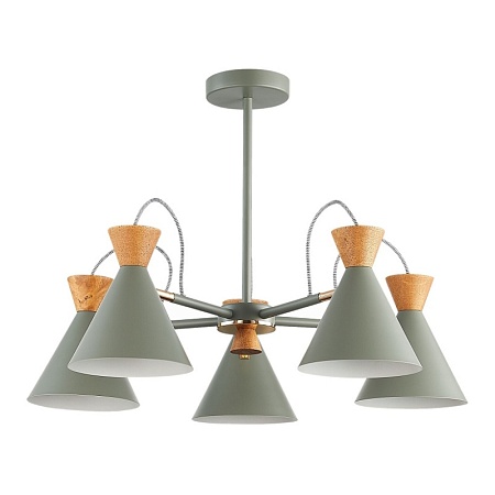 Светильник потолочный Серый, Золотистый/Серый, Темное дерево E14 5*40W SLE125112-05 - фото