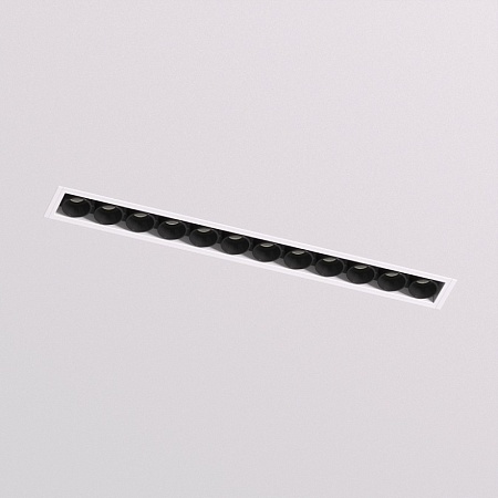 DK2532-WB Встраиваемый светильник SPACE со светодиодом под шпатлевку L240mm 220V 20W 38° 4000К IP20 белый/черный алюминий - фото