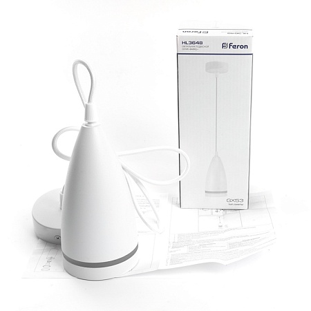 Светильник потолочный Feron HL3648 на подвесе GX53 15W 230V, белый 85*160 - фото