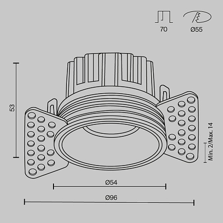 Встраиваемый светильник Technical DL058-7W3K-TRS-BS - фото