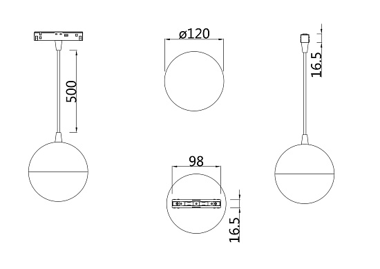 Трековый подвесной светильник Technical TR018-2-10W4K-B - фото