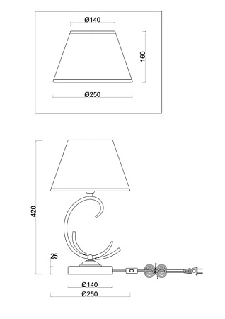 Настольный светильник Freya Gisela FR2013TL-01G - фото