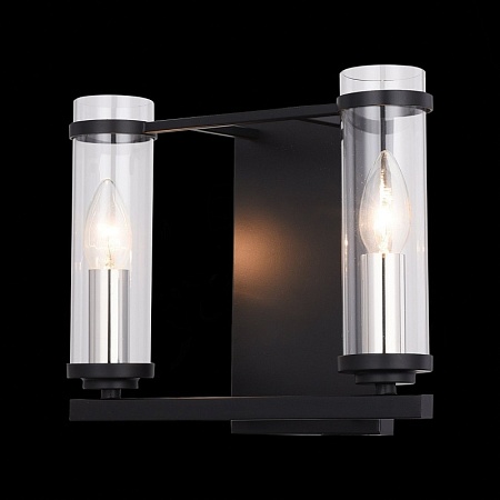 Бра ST-Luce Черный, Никель/Прозрачный E14 2*60W SL334.401.02 - фото