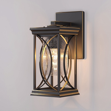 Настенный уличный светильник Spica D черное золото IP33 GL 1026D Elektrostandard - фото