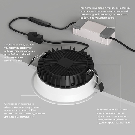 Влагозащищенный светильник Denkirs DK2451-WH - фото