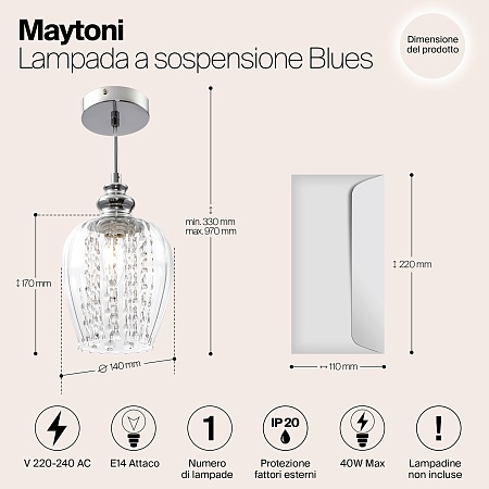 Подвесной светильник Maytoni Blues MOD044-PL-01-N - фото