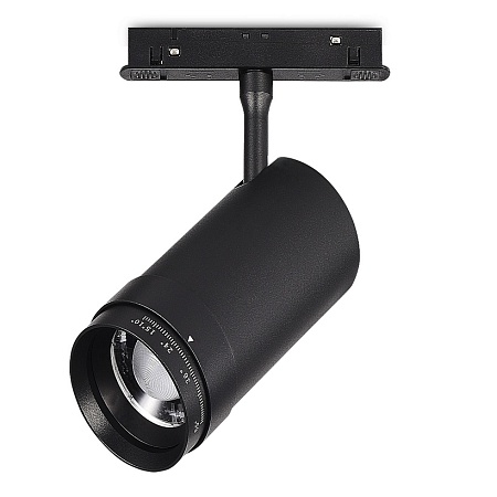 Магнитный трековый светильник ZOOM Черный LED 1*20W 3000K Lm Ra90 10-55° IP20 D60xH170 ST357.436.20 - фото