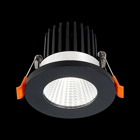 Св-к встр. Черный LED 1*10W 3000K 900Lm Ra>90 38° IP20 D80xH60 170-240V ST704.438.10 - фото