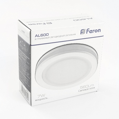 Светодиодный светильник Feron AL600 встраиваемый 7W 4000K белый - фото