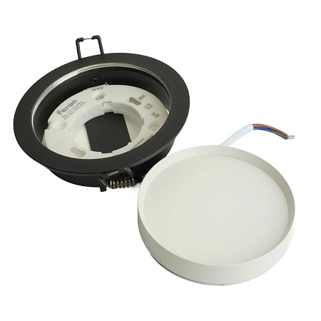 Светильник встраиваемый Feron DL507 потолочный GX53 черный + белый круг - фото