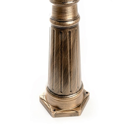 Светильник садово-парковый Feron PL158 шестигранный, столб  3*60W E27 230V, черное золото - фото