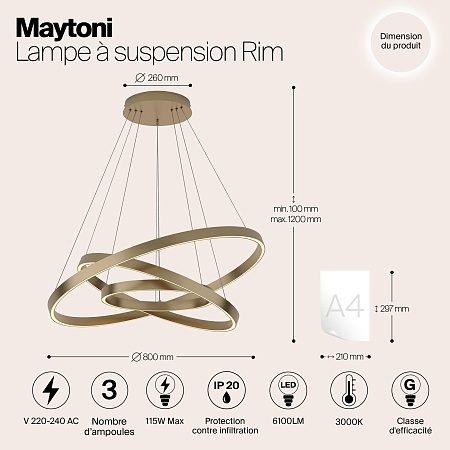 Подвесной светильник Maytoni MOD058PL-L100BS3K - фото