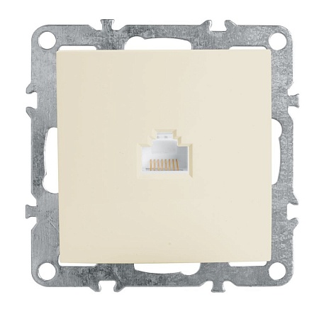 Розетка компьютерная 1-местная RJ-45 (механизм), STEKKER, PST00-9107-02, серия Эрна, слоновая кость - фото