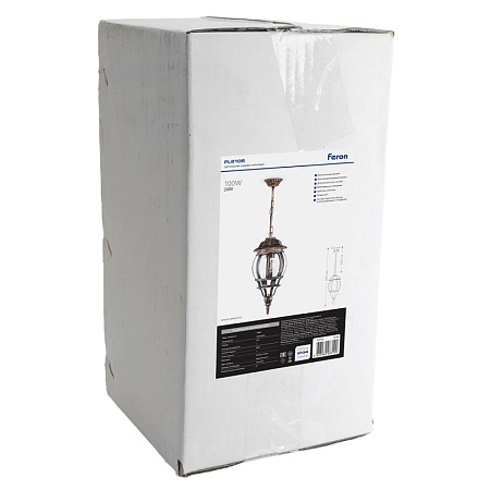 Светильник садово-парковый Feron 8105/PL8105 восьмигранный на цепочке 100W E27 230V, черное золото - фото