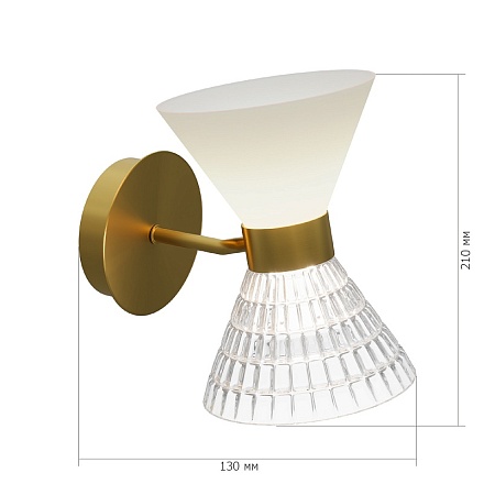 Светильник настенный ST-Luce латунь/прозрачный, белый, латунь G9 LED 2*5W SL2004.301.02 - фото