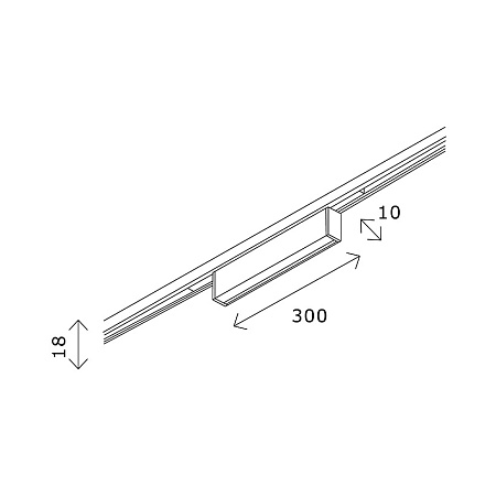Магнитный трековый светильник Черный LED 1*8W 3000K 250Lm Ra>80 100° IP20 L300xW10xH18 ST665.436.08 - фото