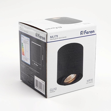 Светильник потолочный Feron ML179 MR16 GU10 35W 230V, черный - фото