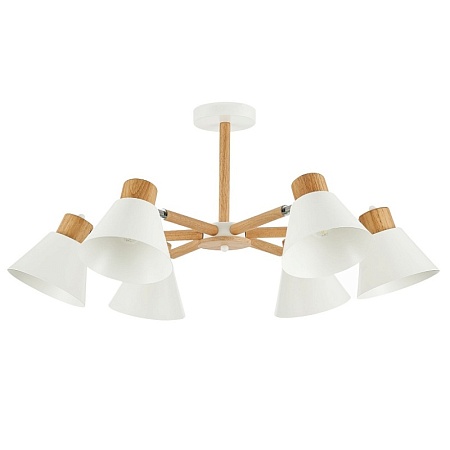 Светильник потолочный Светлое дерево, Белый/Белый E27 6*60W SLE103702-06 - фото