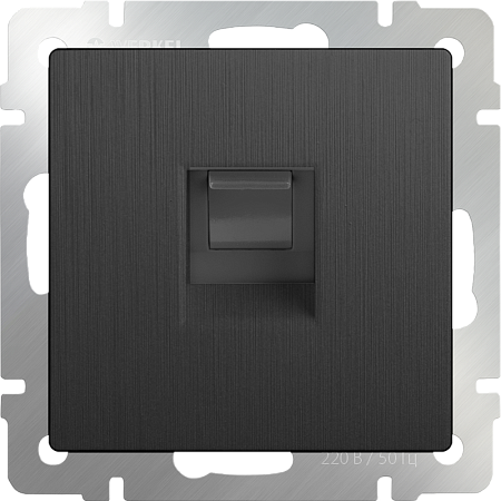 Розетка Ethernet RJ-45 графит рифленый WL04-RJ-45 - фото