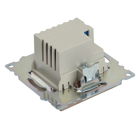 Розетка 2-местная USB + type C (механизм), STEKKER GLS10-7116-02, 250B, 3A, max 20W, серия Катрин, шампань - фото